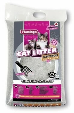 Flamingo Flamingo Kattenbakvulling Met Babypoeder Geur