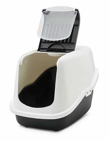 Savic Savic Kattenbak Nestor Wit / Zwart 3 Savic Savic Kattenbak Nestor Wit / Zwart - Afbeelding 2