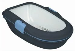 Trixie Trixie Berto Kattenbak Open Met Scheidingssyteem Donkergrijs/blauw