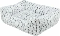 Trixie Trixie Hondenmand Mila Hoekig Pluche Wit / Grijs -SWEET PETS Winkel trixie trixie hondenmand mila hoekig pluche wit gr 3