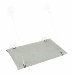 Trixie Trixie Kattenmand Hangmat Raam Velours Grijs -SWEET PETS Winkel trixie trixie kattenmand hangmat raam velours grij 3