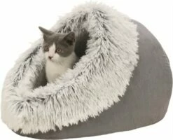 Trixie Trixie Kattenmand Iglo Harvey Grijs / Wit-zwart -SWEET PETS Winkel trixie trixie kattenmand iglo harvey grijs wit zwa 2